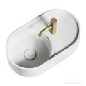 Omvivo Lune 510mm Wall Basin, Left Bowl, Matt White