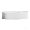 Omvivo Lune 550mm Above Counter Basin, Left Bowl/Right Bowl, Matt White
