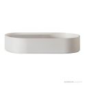 Omvivo Lune 750mm Wall Basin, Right Bowl, Matt White