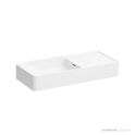 Omvivo Mod 700mm Wall Basin, Left Bowl, Matt White