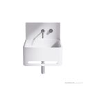 Omvivo Vision Wall Basin, Towel Rail & Splashback, 2TH, Matt White
