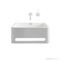 Omvivo Vision Wall Basin, Towel Rail, Matt White