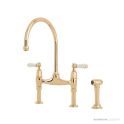 Shaws by Perrin & Rowe Pendleton Kitchen Mixer with Spray Rinse - Polished Brass