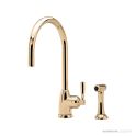 Shaws by Perrin & Rowe Roeburn Kitchen Mixer with Spray Rinse - Polished Brass