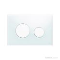 TECE Loop Glass Flush Button, White Glass, White Buttons