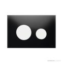 TECE Loop Glass Flush Button, Black Glass, White Buttons