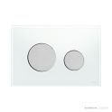 TECE Loop Glass Flush Button, White Glass, Matte Chrome Buttons