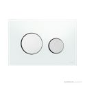 TECE Loop Glass Flush Button, White Glass, Chrome Buttons