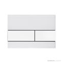 TECE Square Glass Flush Button, White Glass, White Buttons