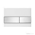 TECE Square Glass Flush Button, White Glass, Stainless Steel Buttons