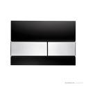 TECE Square Glass Flush Button, Black Glass, Stainless Steel Buttons