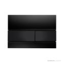 TECE Square Glass Flush Button, Black Glass, Black Buttons