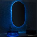 Basin Lab Illumi Coloured Backlit Halo Mirror, Oval 900mm x 500mm