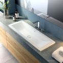 Victoria & Albert Rosendale 107 Stone Drop In or Undermount Basin 1065 x 379 x 141mm, with Overflow, Gloss White
