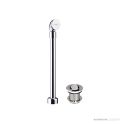 Victoria & Albert Exposed Overflow Bath Waste with Contemporary Coin-Flip Drain, Polished Chrome