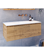 Rifco - Genesis Wall Hung Vanity 900mm Solid Timber with Acrylic Top