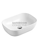 Collections - Evea 460mm White Round Edge Rectangular Counter Top Basin 