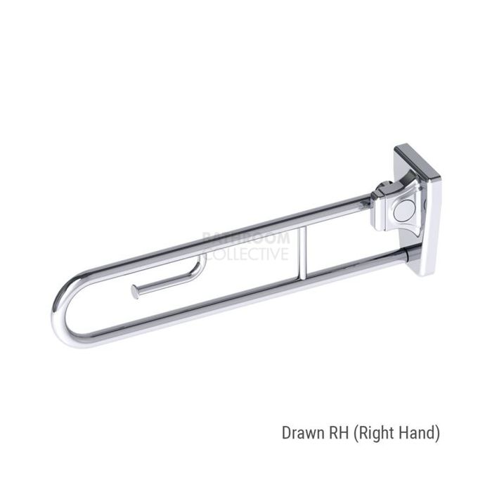 Conserv - Tiltlock 850mm Grab Rail Right Hand with Paper Holder POLISHED