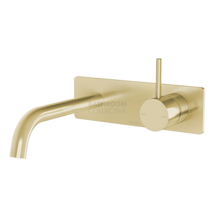 Phoenix Tapware - Vivid Slimline Up Basin/Bath Wall Mixer Set Brushed Gold