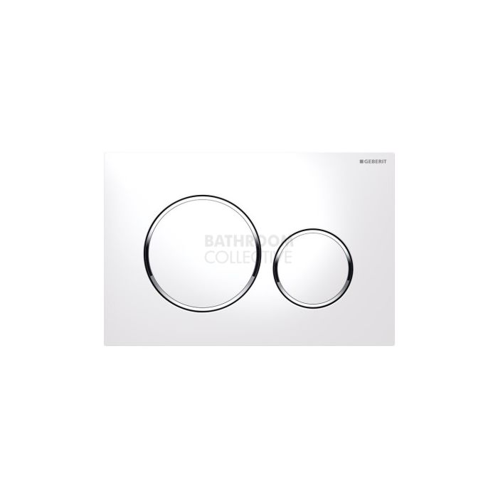 Geberit - Sigma20 Mechanical Dual Flush Button/Access Plate White/Chrome/White