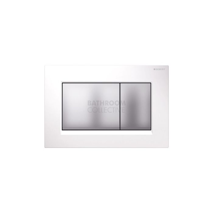 Geberit - Sigma30 Mechanical Dual Flush Button/Access Plate White/Satin/Satin