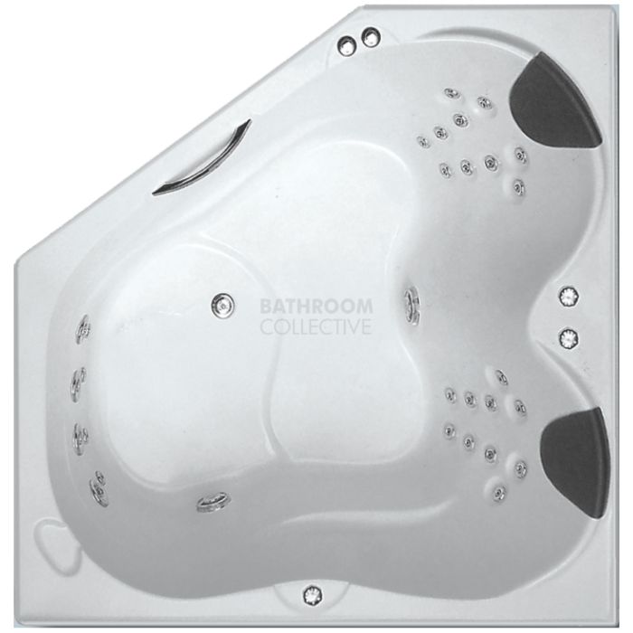 Broadway - Karmen 1400mm Tile Trim Acrylic Spa, 28 Jets with Electronic Touch Pad WHITE