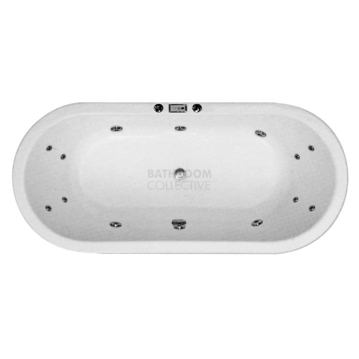 Broadway - Florentine 1720mm Island Acrylic Spa 6 Jets with Remote & Down Light WHITE
