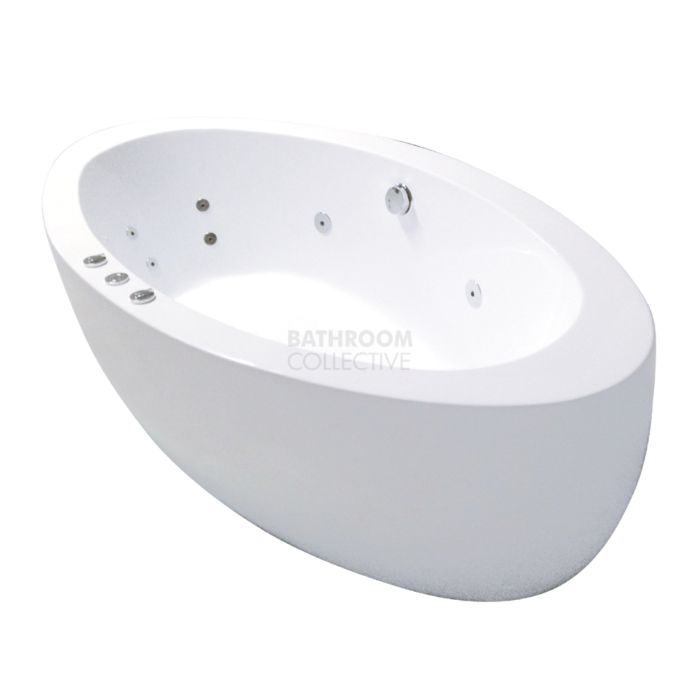 Broadway - Aplauso 1840mm Round Freestanding Acrylic Spa, 12 Jets with Electronic Touch Pad WHITE