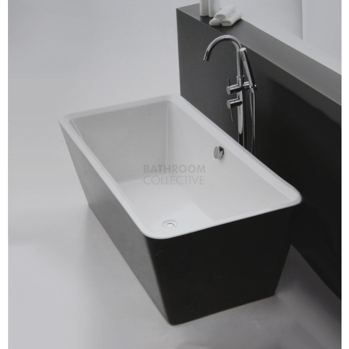 Broadway - Palermo 1700mm Freestanding Acrylic Bath GLOSS BLACK & WHITE