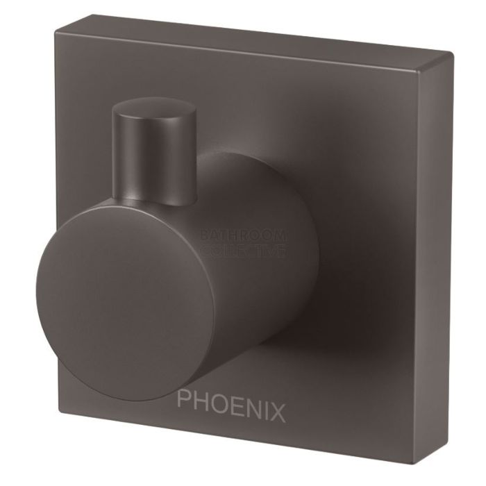 Phoenix Tapware - Radii Robe Hook Square Plate Gunmetal