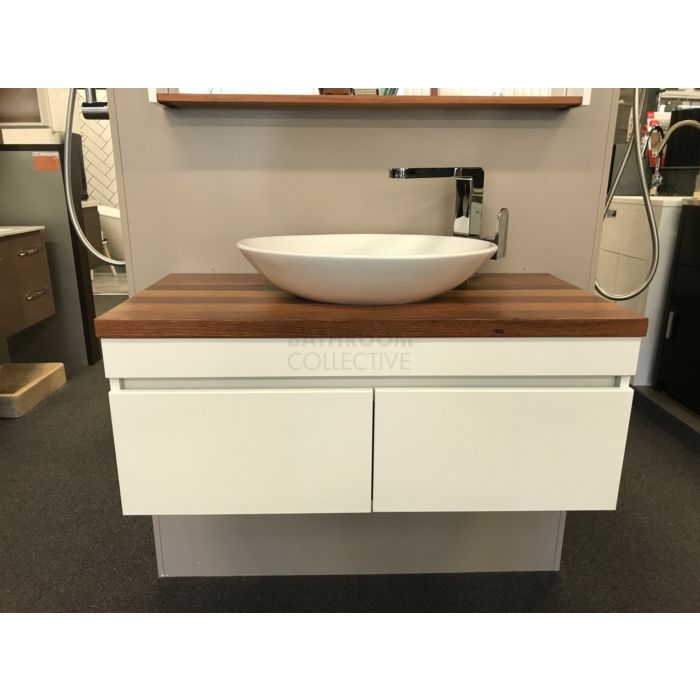 Rifco - Allure Wall Hung Vanity 900mm Timber Top with Above Counter Ceramic Basin