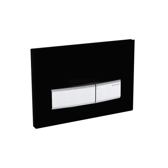 Geberit - Sigma50 Mechanical Dual Flush Button/Access Plate Black Glass, Brushed (metal)
