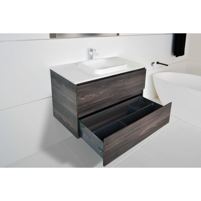 ADP - Emporia All Drawer Wall Hung Double Bowl Vanity 900mm, 20mm Stone or 25mm Bamboo (basin not included)