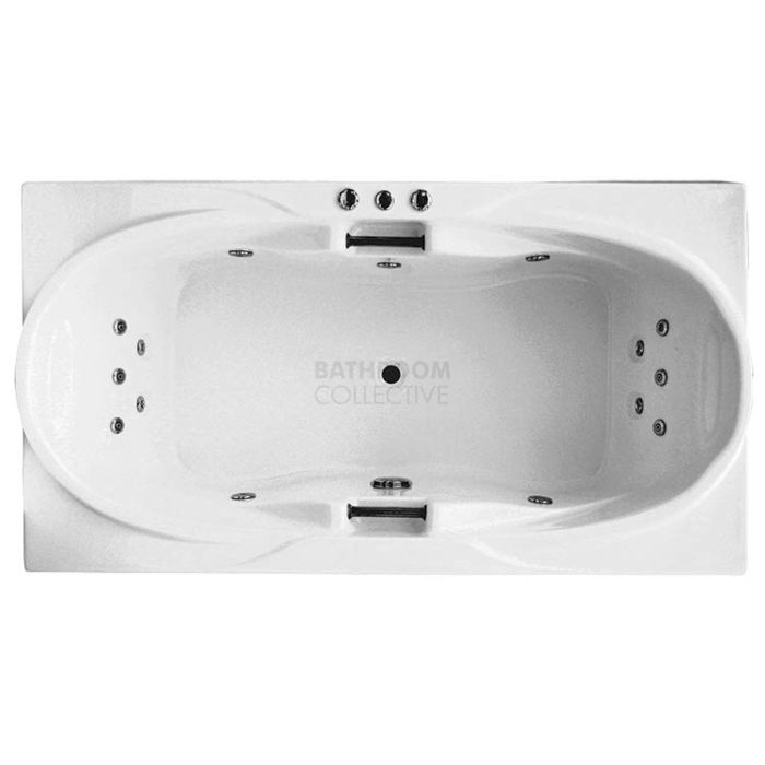 Broadway - Castilla 1800mm Tile Trim Acrylic Spa, 15 Jets with Hot Pump WHITE