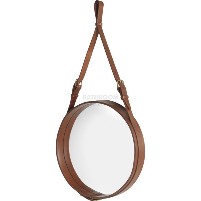 Gubi - Adnet Tan Leather Circular Wall Mirror 58cm