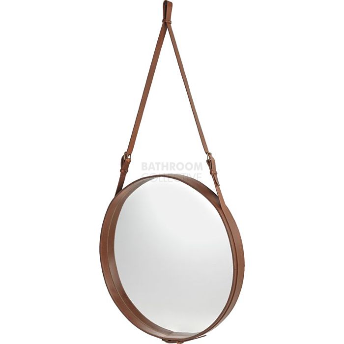 Gubi - Adnet Tan Leather Circular Wall Mirror 70cm