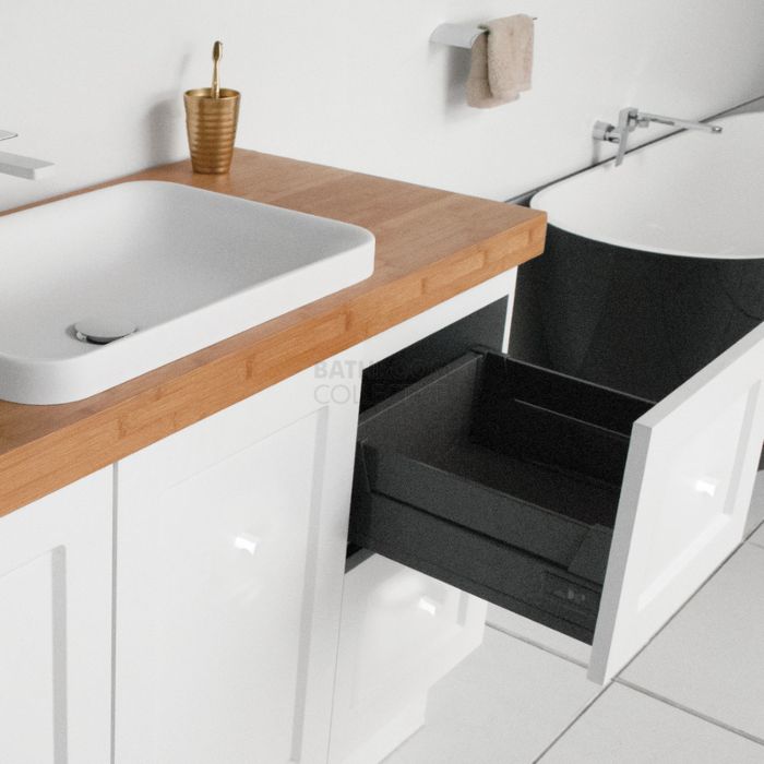 ADP - Madison Hampton Style Freestanding Vanity 900mm, 60mm Bamboo Top & Solid Surface Basin
