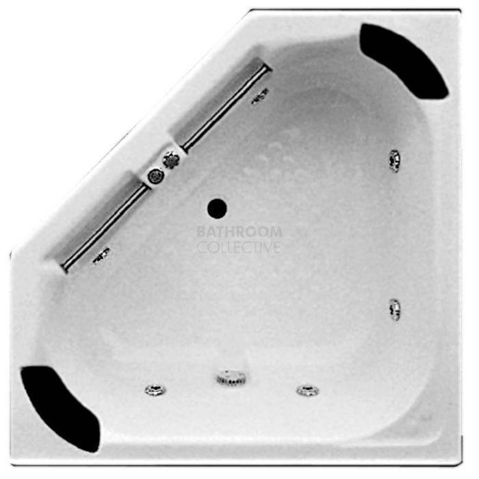 Broadway - Villena 1330mm Tile Trim Acrylic Spa, 6 Jets with Hot Pump WHITE