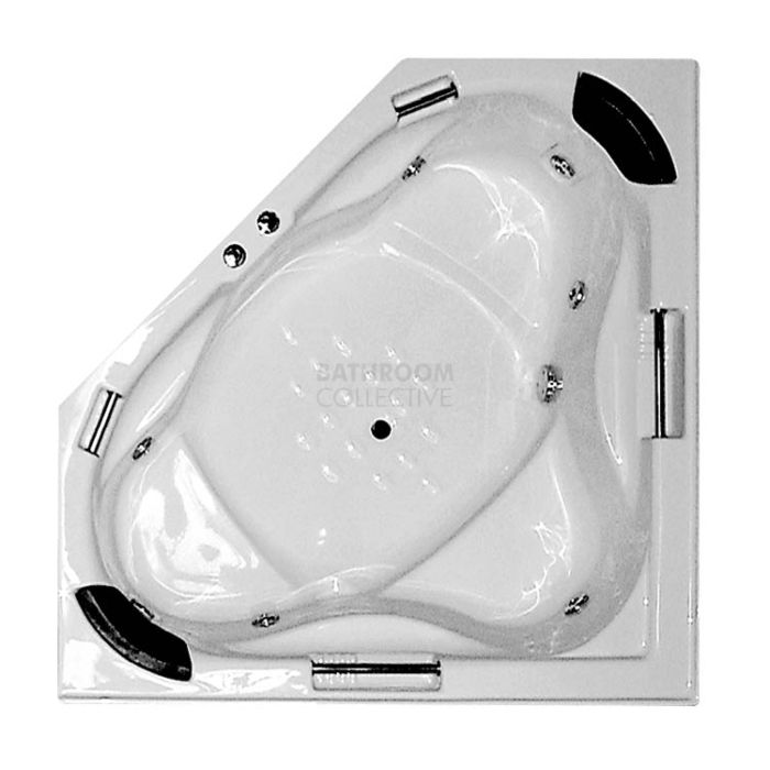 Broadway - Alhambra 1490mm Tile Trim Acrylic Spa 7 Jets with Electronic Touch Pad WHITE
