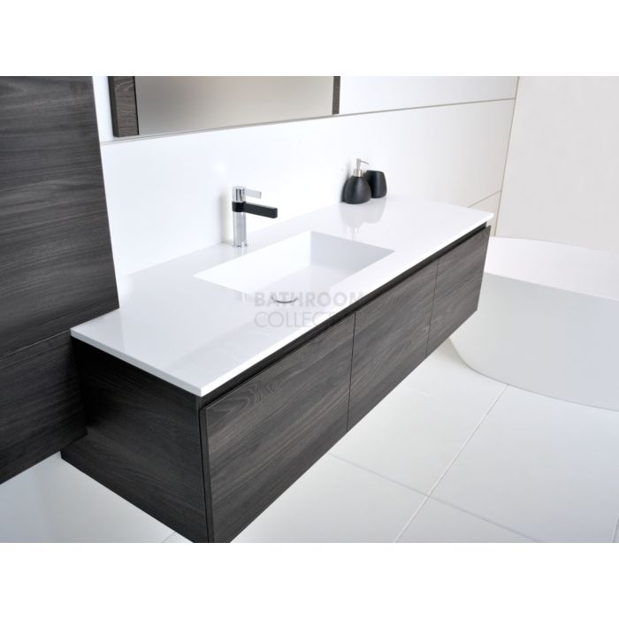 ADP - Summer Slim Wall Hung Vanity 1500mm, Poly Marble Offset Top