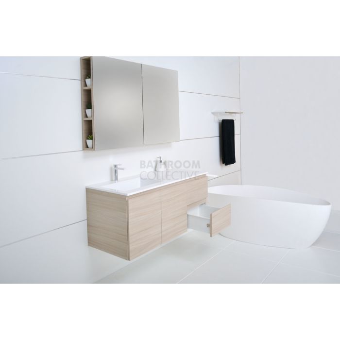 ADP - Summer Twin Wall Hung Vanity 1200mm, Poly Marble Top