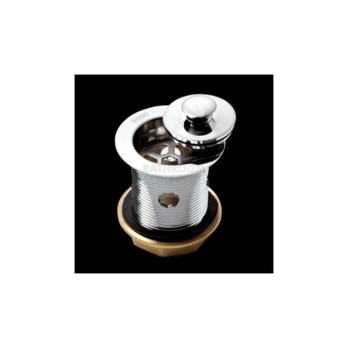 Harbic Brassware - Overflow 40MM Bath & Basin Waste with Anello Stopper 80mm Tail