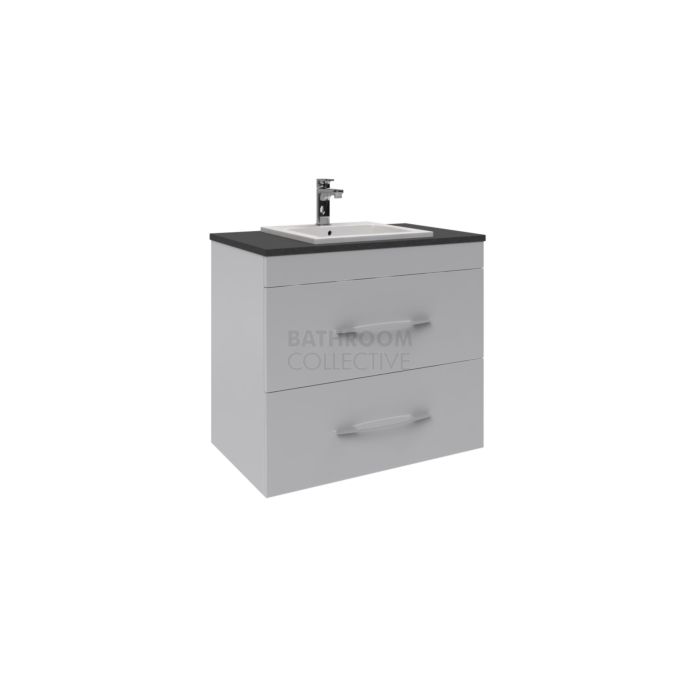 Rifco - Aria Double Drawer Wall Hung Vanity 750mm Caesarstone Top with Above Mount Basin