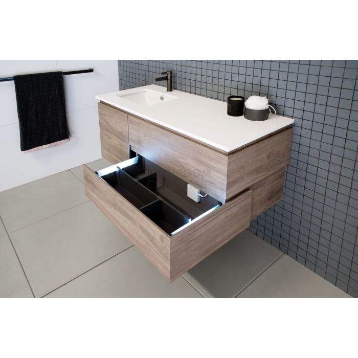 ADP - Bermuda Wall Hung Vanity 1200mm, 20mm Stone Top (basin not included)
