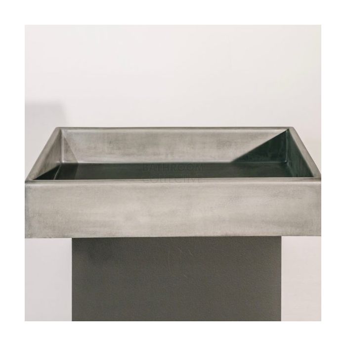 Noodco - Box Concrete Basin in Mid Tone Grey