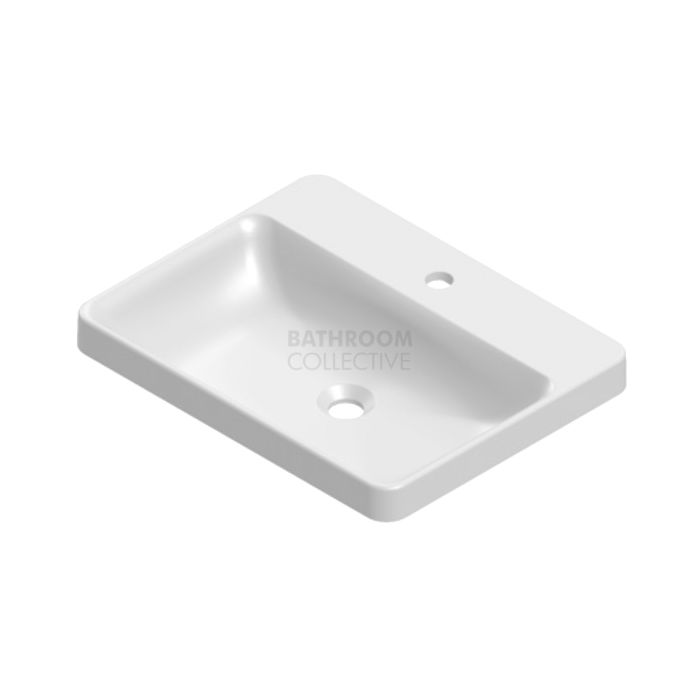 ADP - Courage Semi Inset Basin 550 x 430mm Solid Surface, GLOSS WHITE