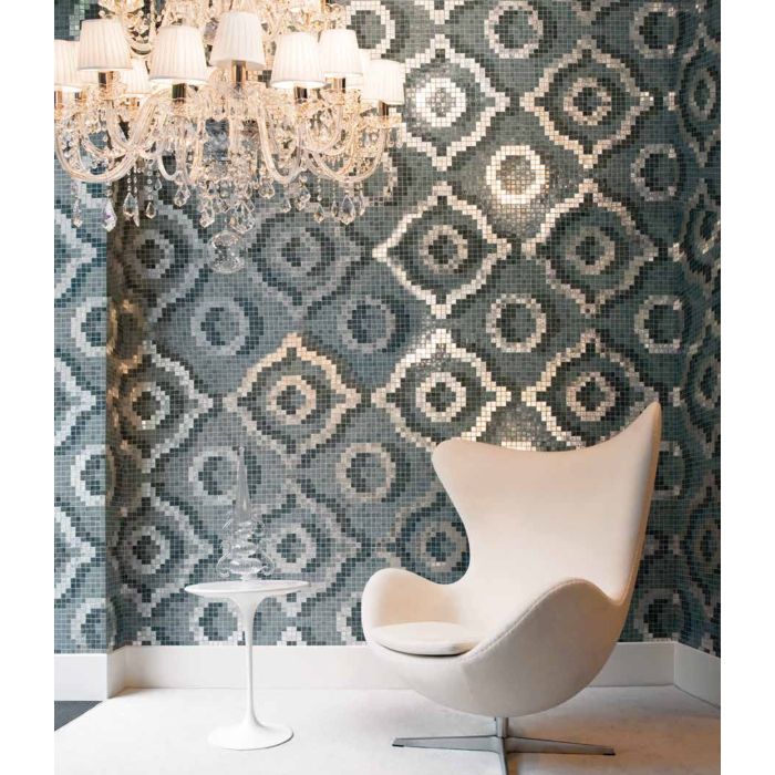 Bisazza - Timeless Velvet Grey Oro Bianco Decorative Glass Mosaic Tiles, order unit 0.83m2