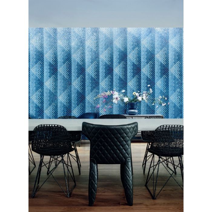 Bisazza - Modern Pyramid Blue Decorative Glass Mosaic Tiles, order unit 2.07m2