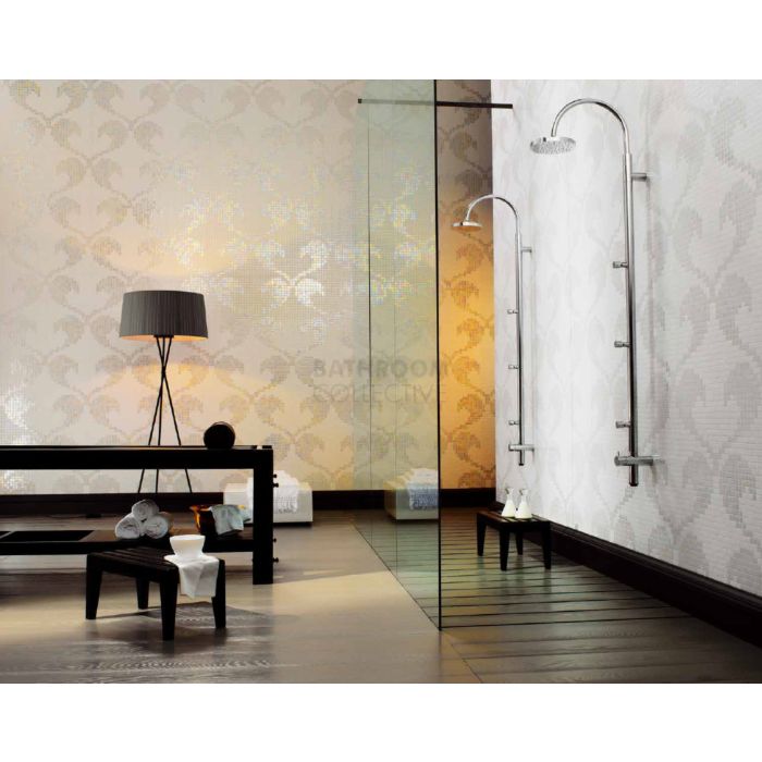 Bisazza - Modern Hearts White Decorative Glass Mosaic Tiles, order unit 2.07m2