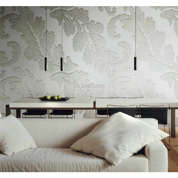 Bisazza - Floral Ardassa Ivory Decorative Glass Mosaic Tiles, order unit 3.73m2